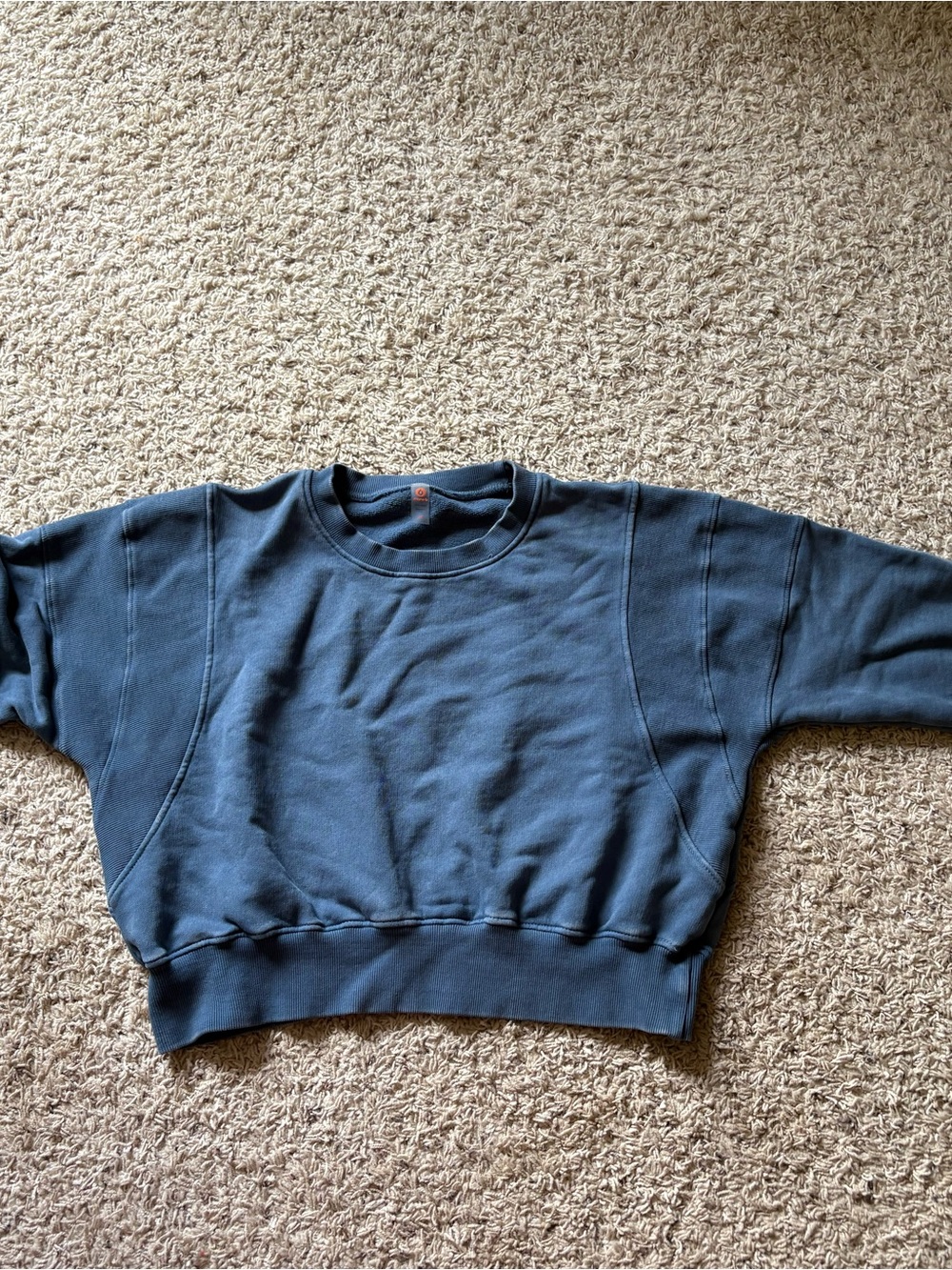 Mono B Slate Blue Cropped Sweatshirt and Wide-Leg Joggers Set - Picture 5 of 8